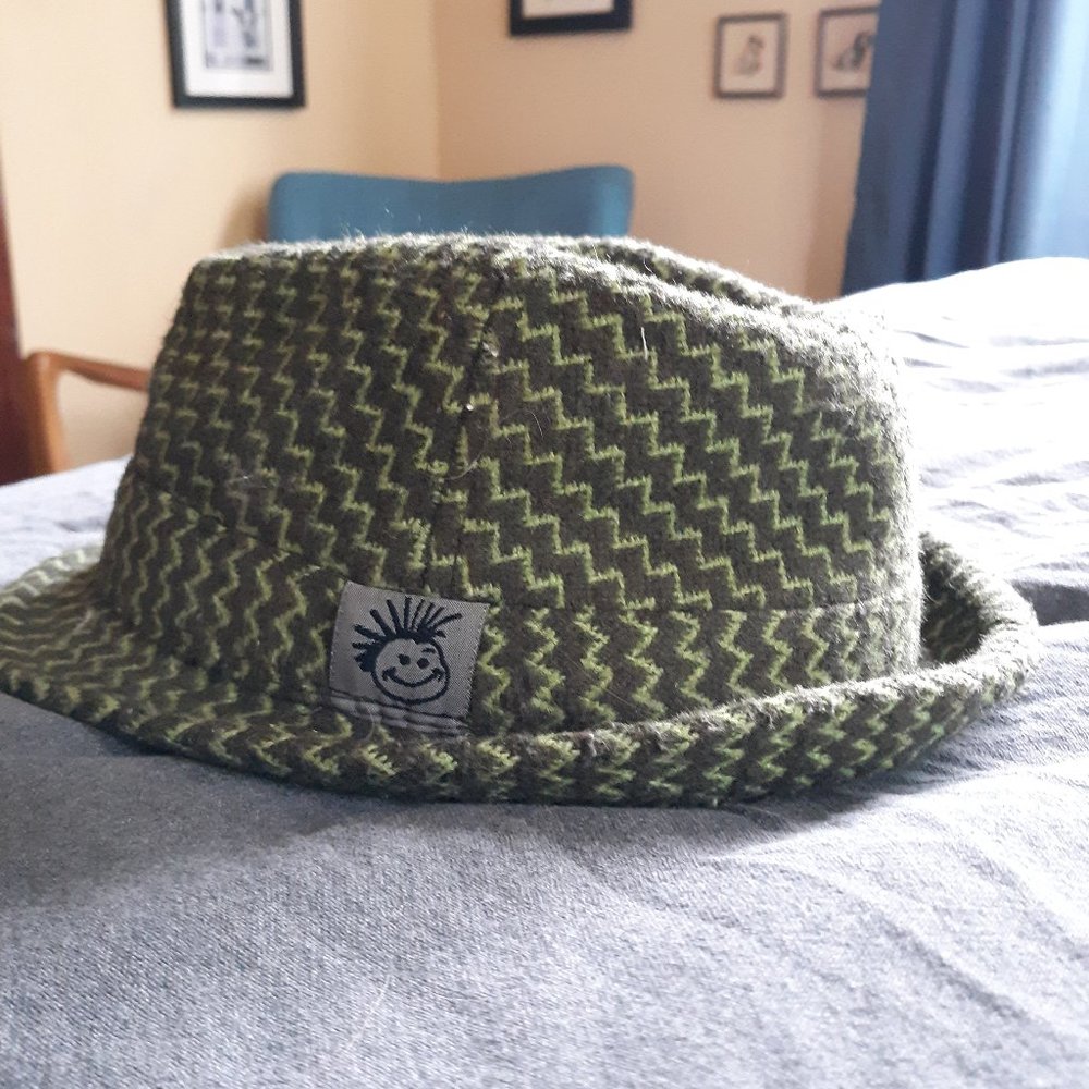 Knuckleheads green & brown kids fedora